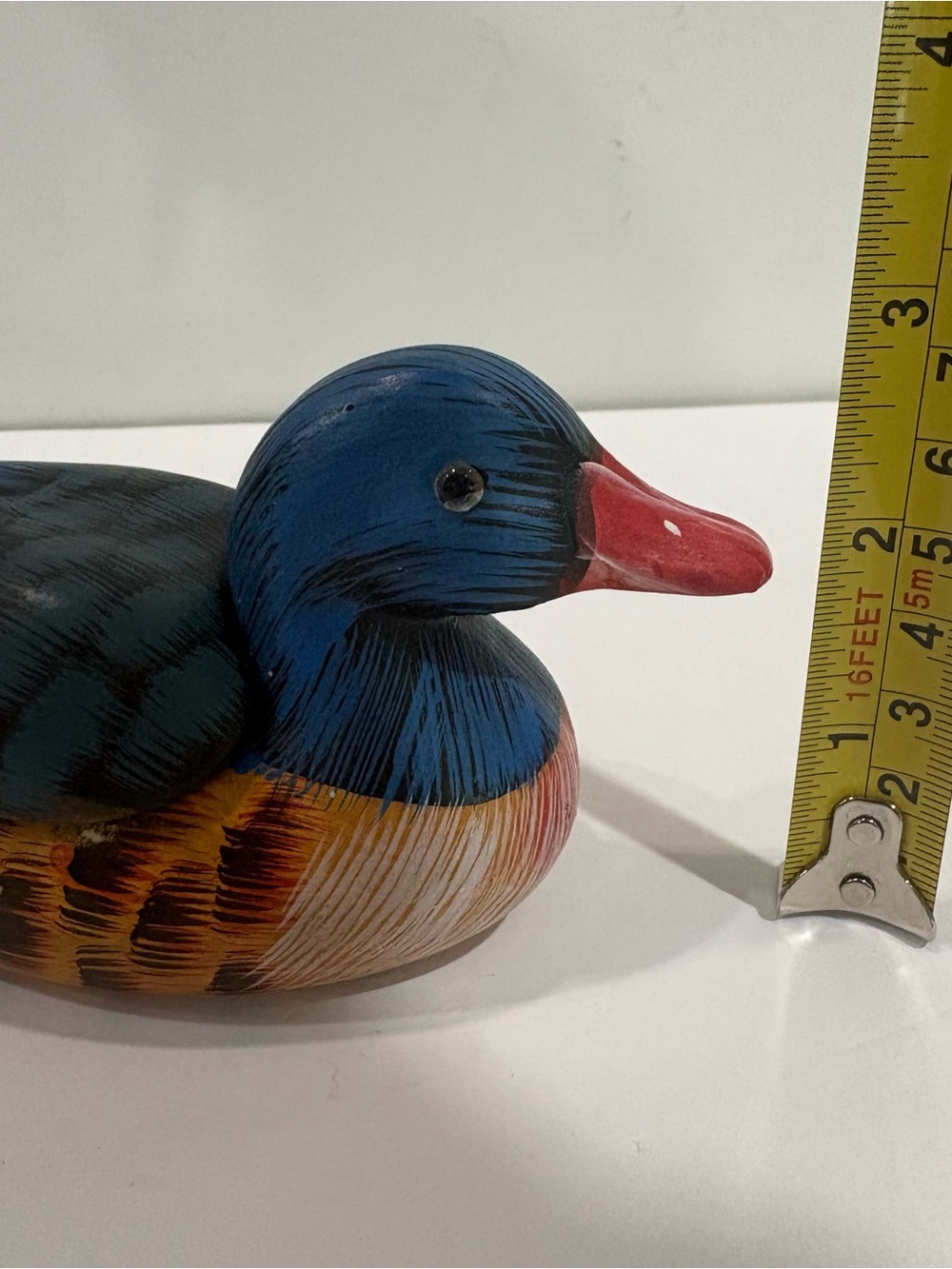 Vintage 6" Hand-Painted Ceramic Mallard Duck  Trinket Box Lidded Figurine - Picture 7 of 7